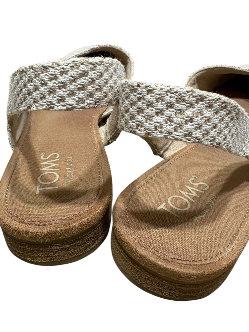TOMS | Women's Alene Cream Tan Woven Slingback d’Orsay Flats 10 Career Secretary - Picture 11 of 16